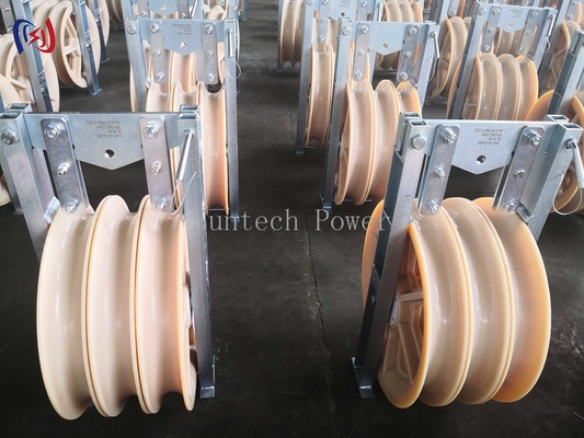 Aluminium Sheave 60KN Large Diameter Rope Pulley Universal Stringing Block Rubber Lined