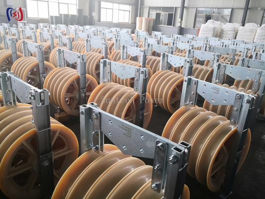 Aluminium Sheave 60KN Large Diameter Rope Pulley Universal Stringing Block Rubber Lined