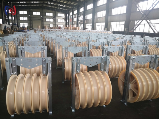 Aluminium Sheave 60KN Large Diameter Rope Pulley Universal Stringing Block Rubber Lined