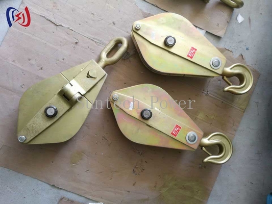 Casting Steel Wire Rope Pulley Wheel Sheave Hook Type Hoisting Lifting Block Tackle