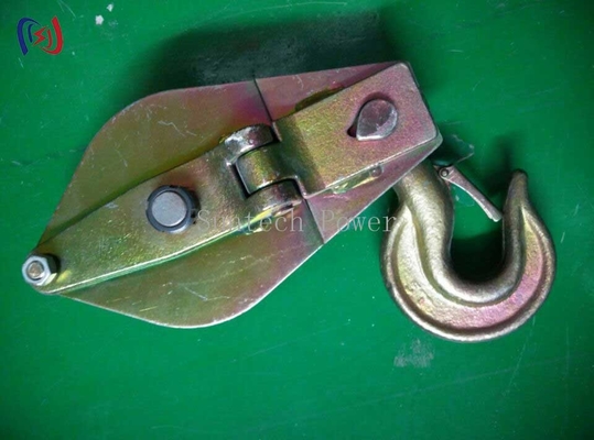 Casting Steel Wire Rope Pulley Wheel Sheave Hook Type Hoisting Lifting Block Tackle
