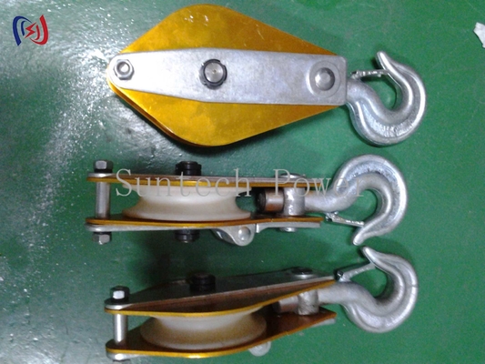 Aluminum Alloy Plate Hoisting Tackle Nylon Sheave 5.7 - 20mm Block And Tackle Winch