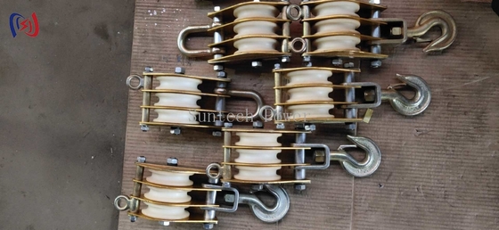Aluminum Alloy Plate Hoisting Tackle Nylon Sheave 5.7 - 20mm Block And Tackle Winch