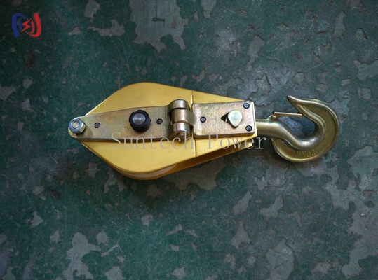 Open Type Hoisting Tackle With Light Weight And MC Nylon Wheel For Tower And Line Construction