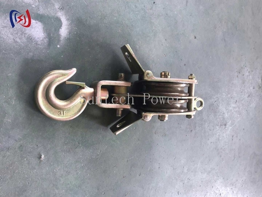 Transmission Lines Dual Sheave Hoisting Knots Iron Lifting Block And Tackle
