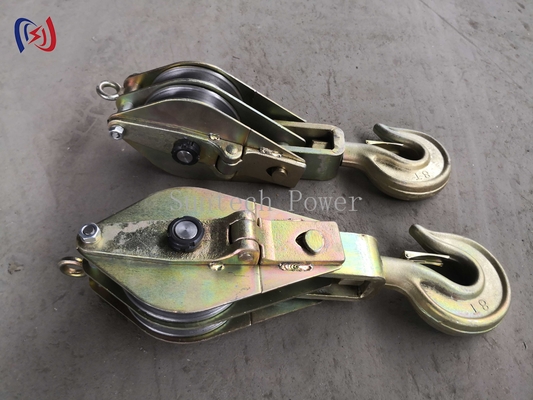 Transmission Lines Dual Sheave Hoisting Knots Iron Lifting Block And Tackle
