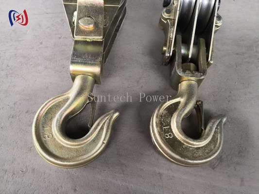 Transmission Lines Dual Sheave Hoisting Knots Iron Lifting Block And Tackle