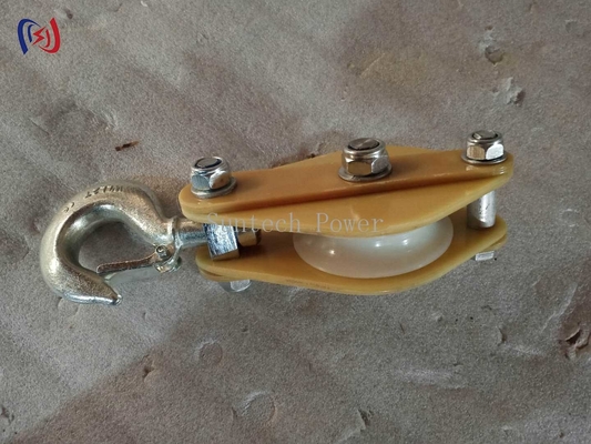 Insulated Hoisting Tackle Epoxy Resin Plate Nylon Sheave Rope Hoist Block And Tackle