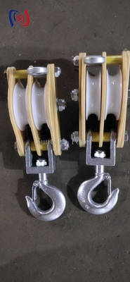 Insulated Hoisting Tackle Epoxy Resin Plate Nylon Sheave Rope Hoist Block And Tackle