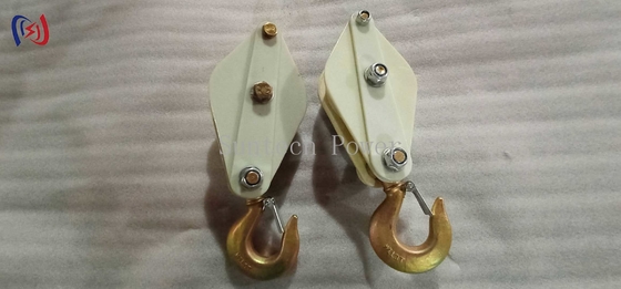 Lightweight Hoisting Tackle With Hook Aluminum Alloy And MC Nylon Open Style Single Sheave Pulley Block For Heavy Lifting
