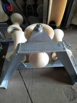 Corner Ground Cable Roller Tri-Sheave Cable Roller Pulley For Tranmission Line