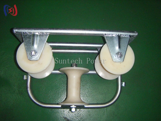 Corner Ground Cable Roller Tri-Sheave Cable Roller Pulley For Tranmission Line