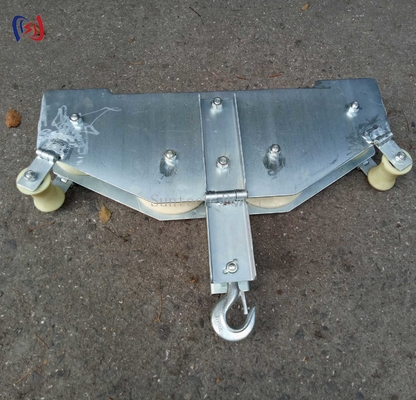Four Sheaves Combined Fiber Optic Stringing Blocks Rope Pulley Block OPGW Quadrant Block