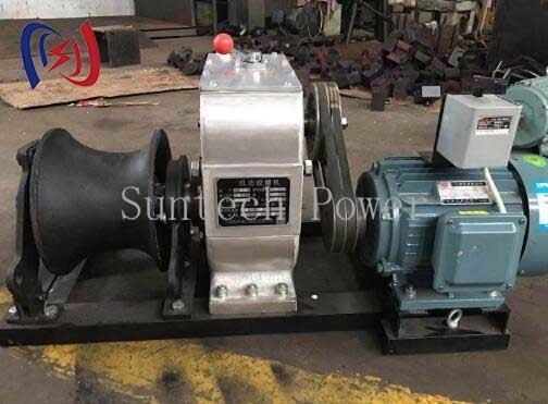 108KG 160KG Powered Winch Belt Drive Electromotor Transmission Line Stringing Tools