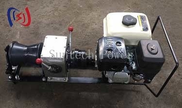 4M/Min - 24M/Min Fast Powered Cable Winch Machine Gasoline Shaft Drive Engine