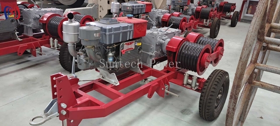 2000 - 3600RPM Cable Winch Machine 9KW Double Drum Winch Transmission Line