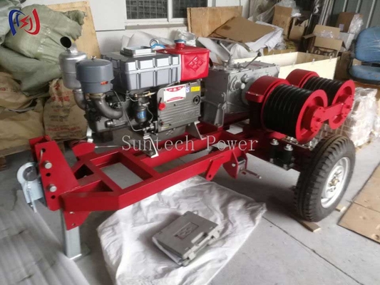 2000 - 3600RPM Cable Winch Machine 9KW Double Drum Winch Transmission Line