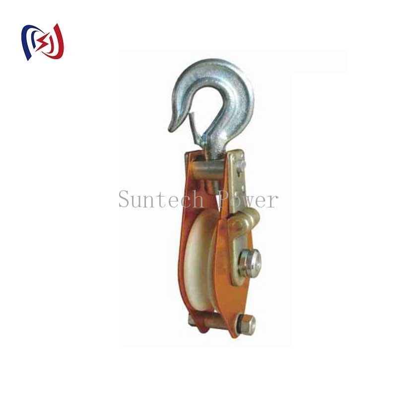 Open Type Hoisting Tackle With Light Weight And MC Nylon Wheel For Tower And Line Construction
