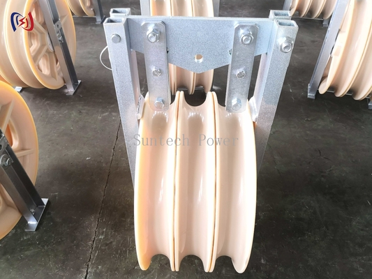 Aluminium Sheave 60KN Large Diameter Rope Pulley Universal Stringing Block Rubber Lined