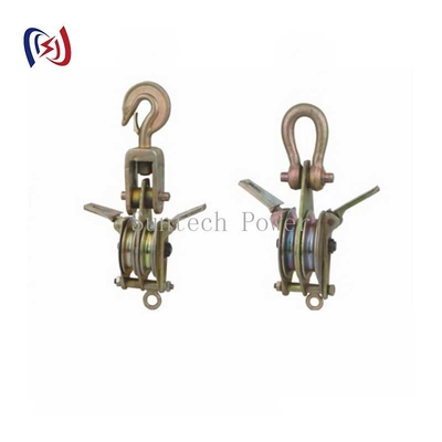 Transmission Lines Dual Sheave Hoisting Knots Iron Lifting Block And Tackle