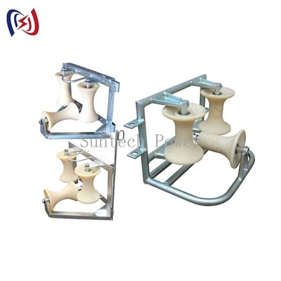 Corner Ground Cable Roller Tri-Sheave Cable Roller Pulley For Tranmission Line